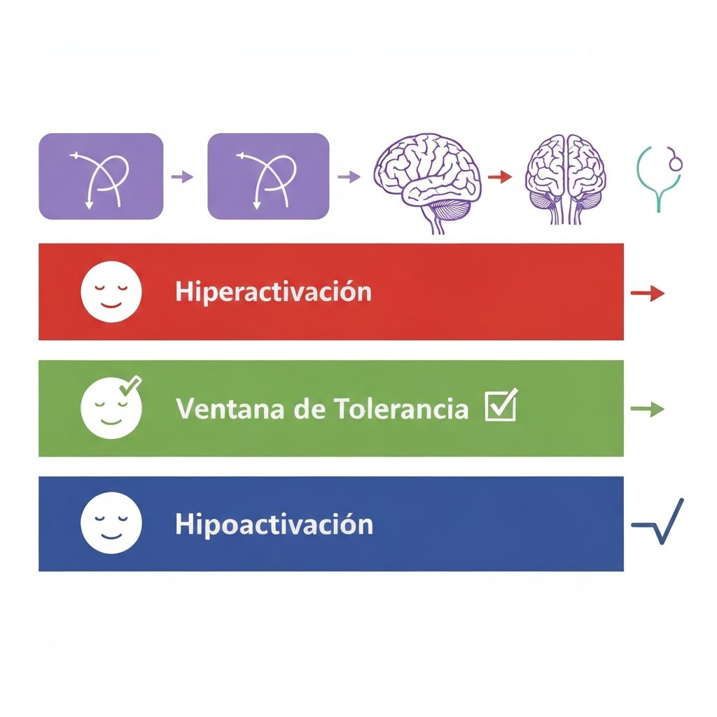Ventana de Tolerancia: ilustración de los tres estados del sistema nervioso
